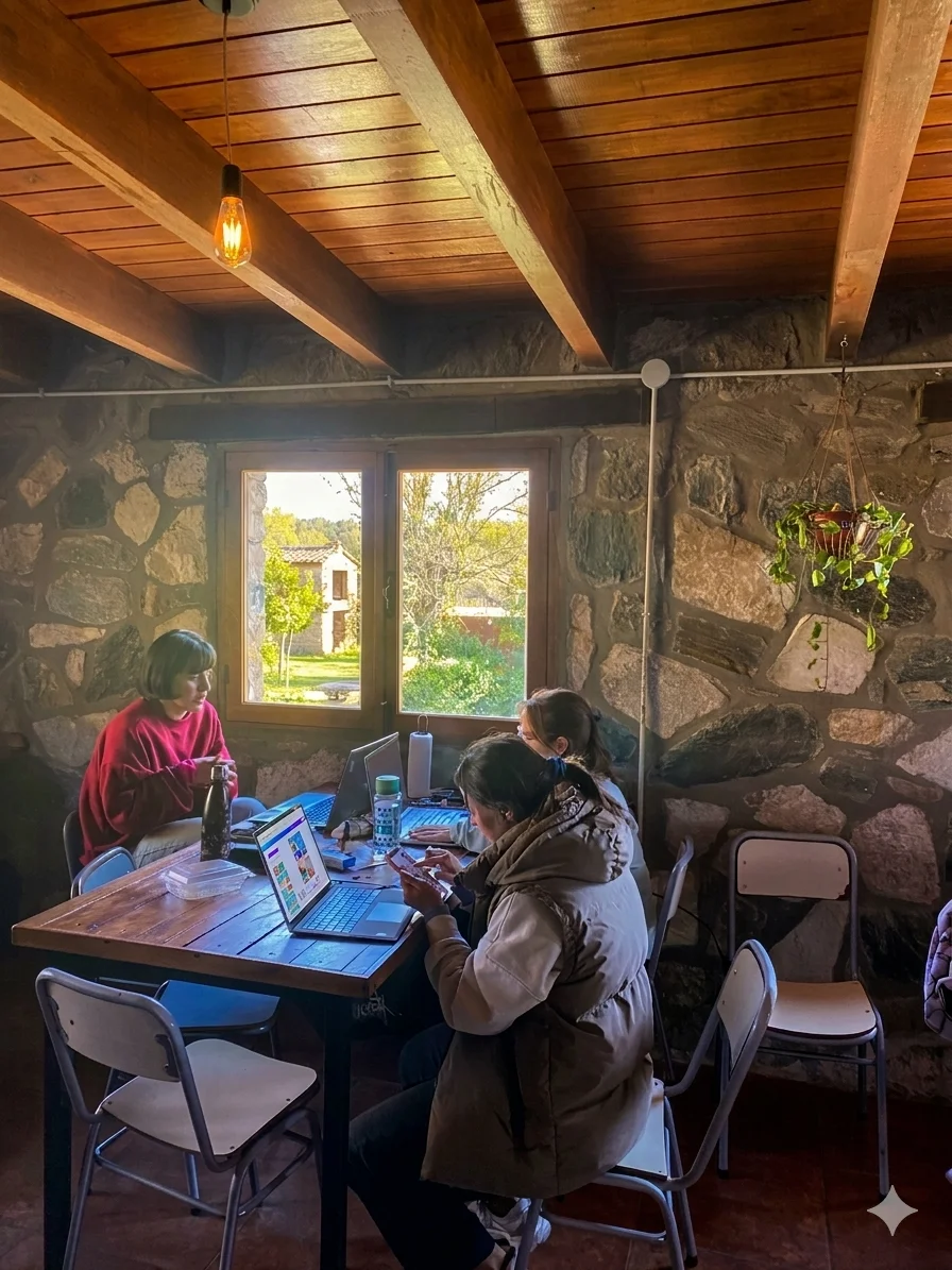 Área de coworking y trabajo remoto en Mágico Ensueño